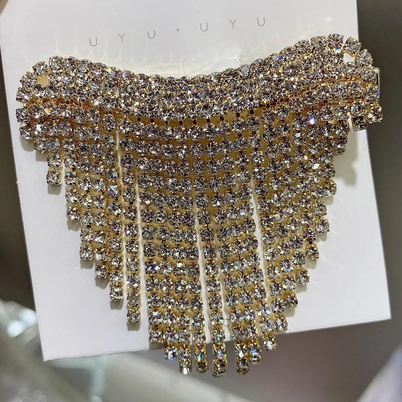 Crystal Barrette Tassel Hair Clip for Women Girls