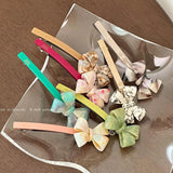 Stereoscopic Bow Hairpins Marbling Barrette Hair Accessories