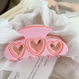 Heart-Shape Hair Clip Claw Pink Purple Love Hollow Girl Style Acetate Shark Clip