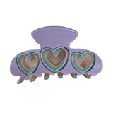 Heart-Shape Hair Clip Claw Pink Purple Love Hollow Girl Style Acetate Shark Clip