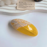 French Retro Yellow Floral Patchwork Hair Clip