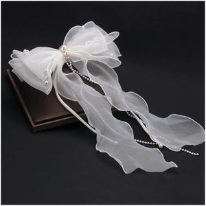 Pearl Tassel Wedding Veil Barrettes Hair Clip