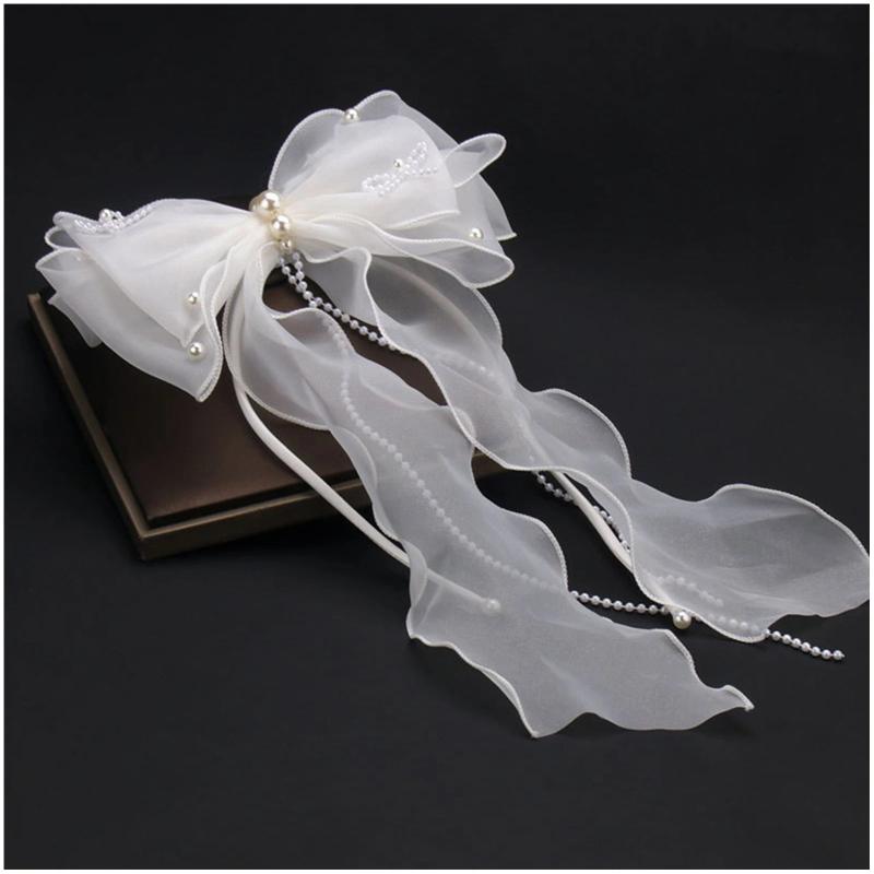 Pearl Tassel Wedding Veil Barrettes Hair Clip