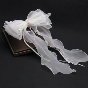 Pearl Tassel Wedding Veil Barrettes Hair Clip