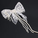 Pearl Tassel Wedding Veil Barrettes Hair Clip