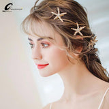 Starfish Hairpins Bridal Hair Comb Bride Headpiece Clip Wedding