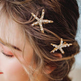 Starfish Hairpins Bridal Hair Comb Bride Headpiece Clip Wedding