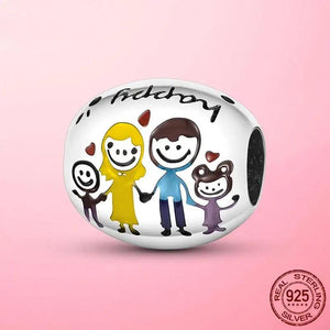 Mom Mother Gift Charm Baby Foots Nipple Heart Beads for Bracelet DIY CZ Jewelry