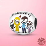 Mom Mother Gift Charm Baby Foots Nipple Heart Beads for Bracelet DIY CZ Jewelry