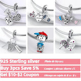 Mom Mother Gift Charm Baby Foots Nipple Heart Beads for Bracelet DIY CZ Jewelry