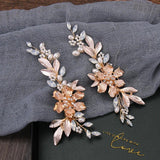 Flower Pearl Hair Clip Headband Rhinestone Leaf Hair Accessories for Women