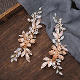 Flower Pearl Hair Clip Headband Rhinestone Leaf Hair Accessories for Women
