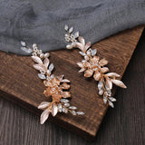 Flower Pearl Hair Clip Headband Rhinestone Leaf Hair Accessories for Women