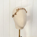Retro Rhinestone Hair band Golden Leaves Wedding Headdress