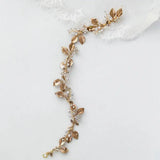 Retro Rhinestone Hair band Golden Leaves Wedding Headdress