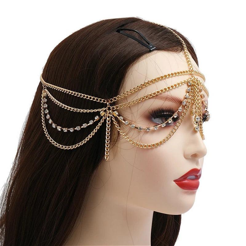 Bohemia Multilayer Crystal Headband Hair Chain Jewelry
