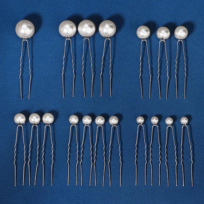 18pcs Rhinestone Flower Hair Pins for Women Bridal Wedding Hair Accessories