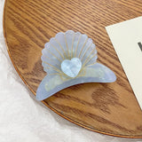 Acetic Acid Shell Hair Clip Claw, Love Scalloped Design