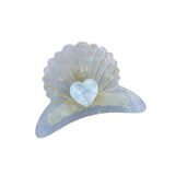 Acetic Acid Shell Hair Clip Claw, Love Scalloped Design