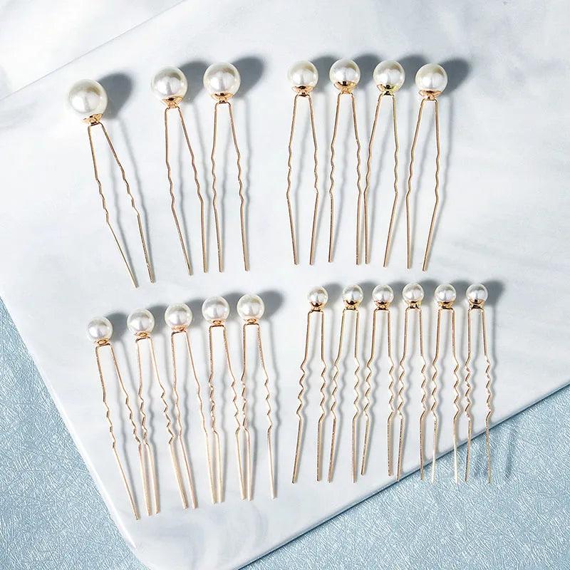 18pcs Pearl Hair Pins Wedding Bridal Hair Accessories Clips Headpiece