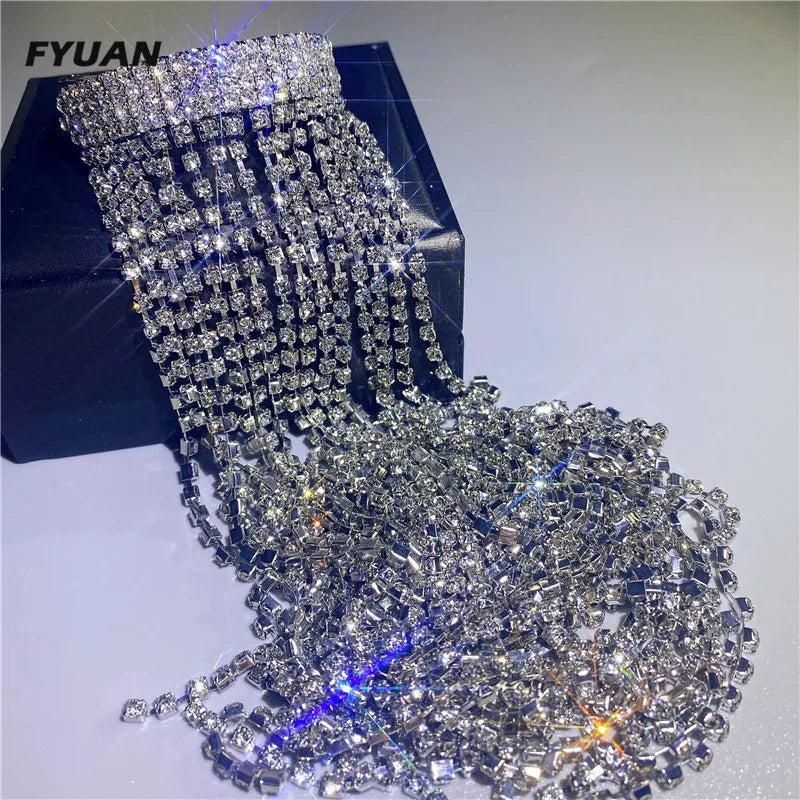 Rhinestone Hairpins with Tassel for Women