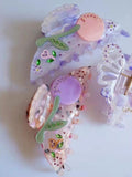 Acetic Purple Butterfly Zircon Hair Claw for Women