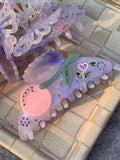Acetic Purple Butterfly Zircon Hair Claw for Women