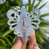 Acetic Purple Butterfly Zircon Hair Claw for Women