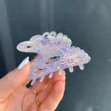 Acetic Purple Butterfly Zircon Hair Claw for Women