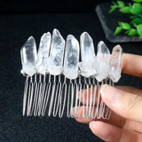 Natural Quartz Crystal Hair Comb Tiara Wedding Bridal Hair Accessory