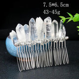 Natural Quartz Crystal Hair Comb Tiara Wedding Bridal Hair Accessory