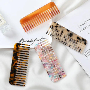 Japanese Headdress Hair Comb Anti-Static Marbling Pattern Hair Comb Female