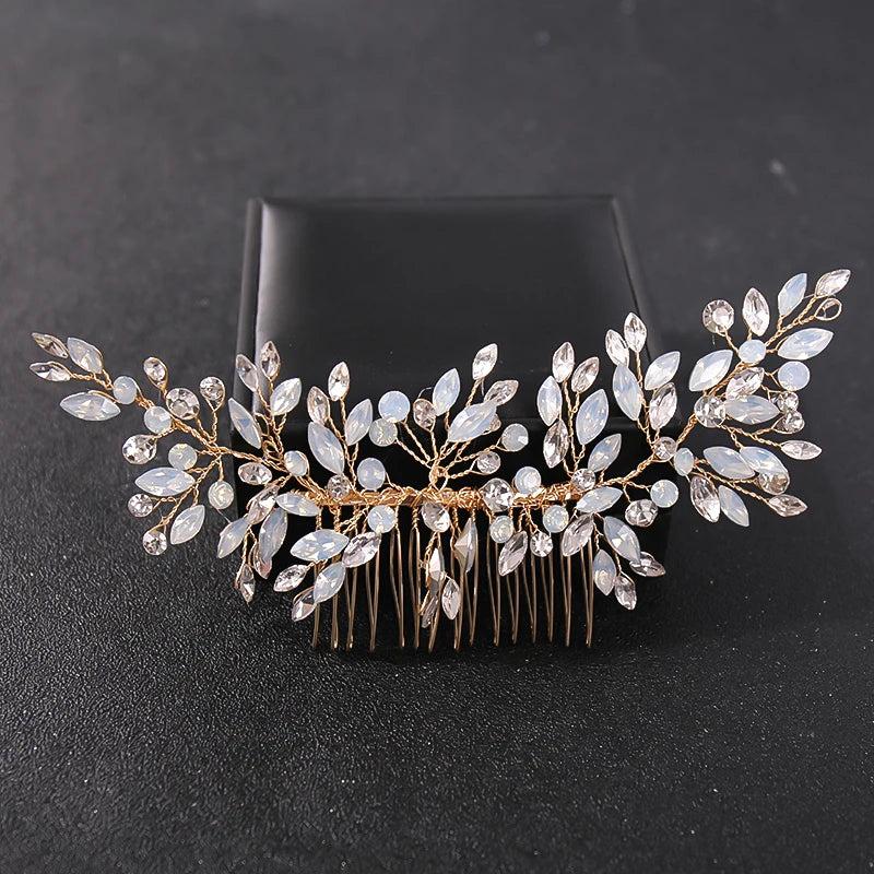 Crystal Rhinestone Hair Comb Band Tiara For Women Bride Party Bridal Headband