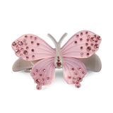 Pink Rhinestone Butterfly Hair Clips