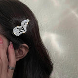 Geometric Rhinestone Barrettes Hair Clips Retro Wave Style