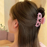 Y2K Heart Acrylic Hair Clip Pink Purple Hollow Geometric Barrette