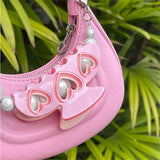 Y2K Heart Acrylic Hair Clip Pink Purple Hollow Geometric Barrette