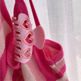 Y2K Heart Acrylic Hair Clip Pink Purple Hollow Geometric Barrette