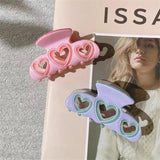 Y2K Heart Acrylic Hair Clip Pink Purple Hollow Geometric Barrette
