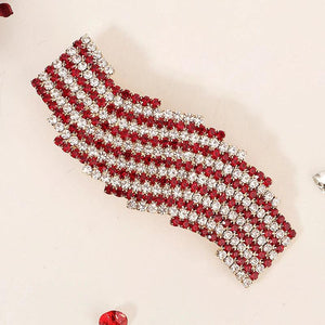 Red Rhinestone Hair Clips Women Accessories Crystal Hairpins Party Jewelry
