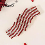 Red Rhinestone Hair Clips Women Accessories Crystal Hairpins Party Jewelry