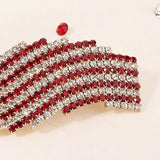 Red Rhinestone Hair Clips Women Accessories Crystal Hairpins Party Jewelry
