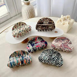 Retro Printing Acrylic Hair Claw Clips for Women Girls