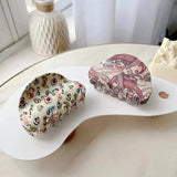 Retro Printing Acrylic Hair Claw Clips for Women Girls