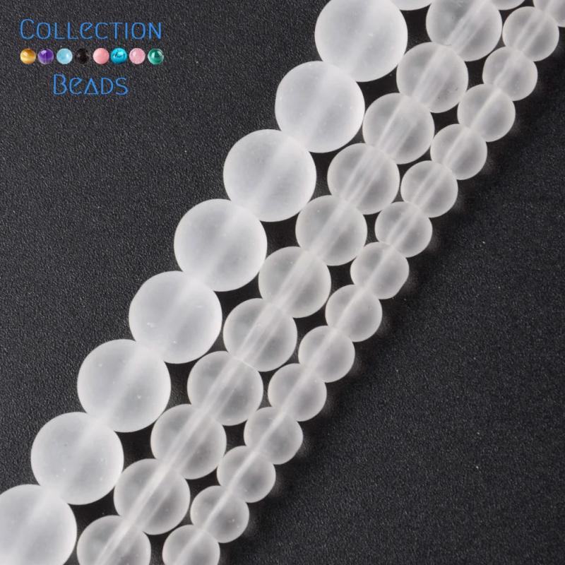 Matte Crystal Quartz Amazonite Howlite Turquoise Round Beads