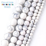 Matte Crystal Quartz Amazonite Howlite Turquoise Round Beads