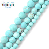 Matte Crystal Quartz Amazonite Howlite Turquoise Round Beads