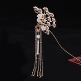 Chinese Traditional Flower Pearl Tassel Hair Clasp Hair Sticks