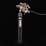 Chinese Traditional Flower Pearl Tassel Hair Clasp Hair Sticks