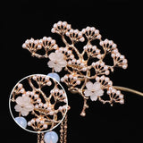 Chinese Traditional Flower Pearl Tassel Hair Clasp Hair Sticks